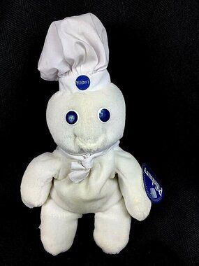 1997 Pillsbury Doughboy  Poppin Fresh 8 in. Beanie Plush Bean Bag Doll by Dakin